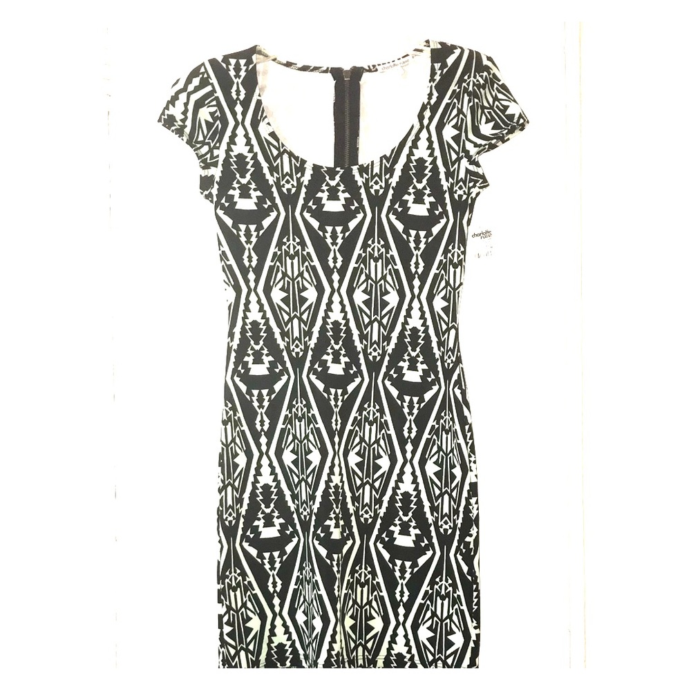 Black/Green Tribal Mini Dress